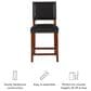 Linden Boulevard Brook Counter Stool with Black Upholstery in Cherry, , large