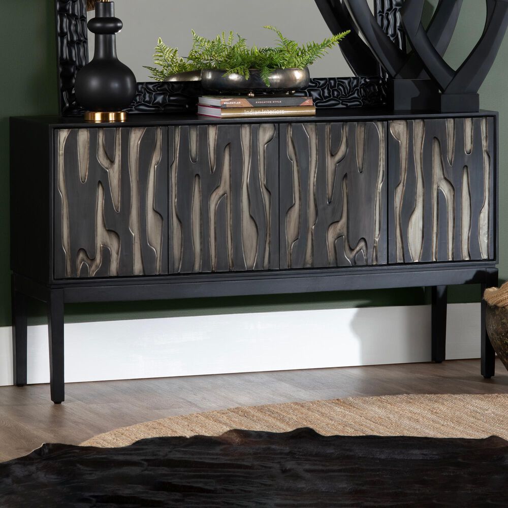 Crestview Collection Maximus 4-Door Sideboard in Black, , large