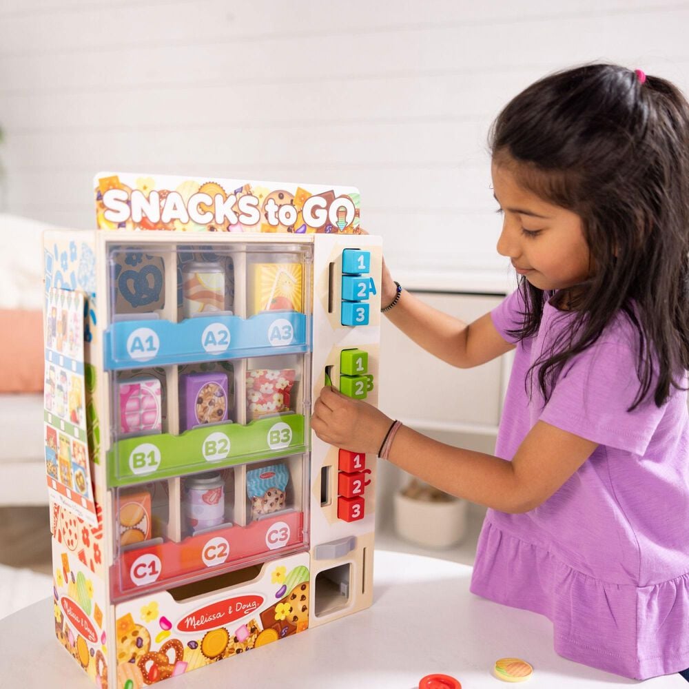 Melissa &amp; Doug Wooden Vending Machine Toy Set in Multicolor, , large