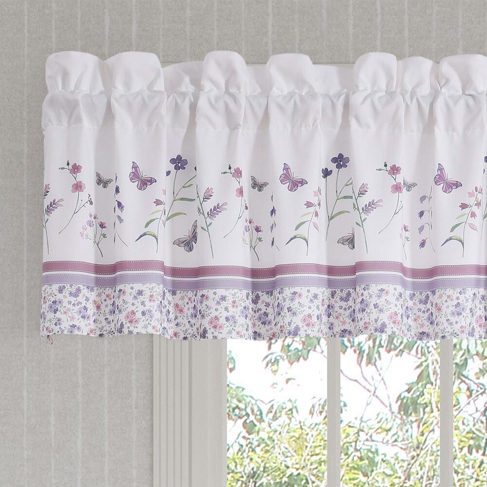J. Queen New York Nola 88&quot; x 18&quot; Window Straight Valance in Lavender and Lilac, , large