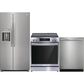 Frigidaire Gallery 3 Piece Kitchen Package with 25.6 Cu. Ft. 36" Standard Depth Side-by-Side Refrigerator, 30" Front Control Electric Range with Total Convection, 24" Built-In Bar Handle Dishwasher with CleanBoost in Stainless Steel, , large