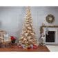 The Gerson Company 9" Pre-Lit Artificial Heavy Flocked Layered Spruce with White Lights in Green, , large