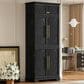 HOMLUX HOMLUX 78.2" Tall Farmhouse Kitchen Pantry Cabinet with 8 Door Shelves, Storage Cabinet with 4 Adjustable Shelves, Hidden Drawer, Wine Rack, Versatile Cupboard for Kitchen, Dining & Bathroom, Ash Black, , large