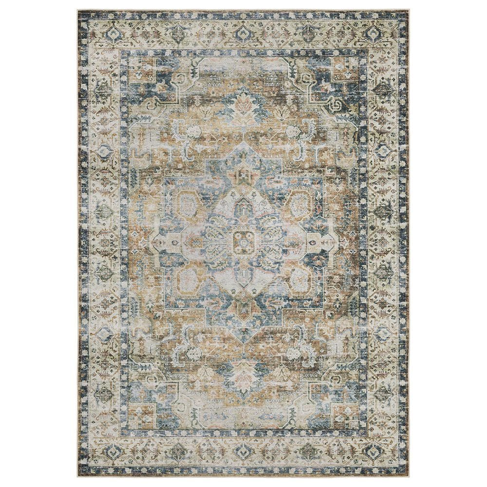 Oriental Weavers Charleston Border 2" x 3" Blue Area Rug, , large