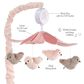 Lambs and Ivy Petals Musical Baby Crib Mobile in Pink and Gray, , large
