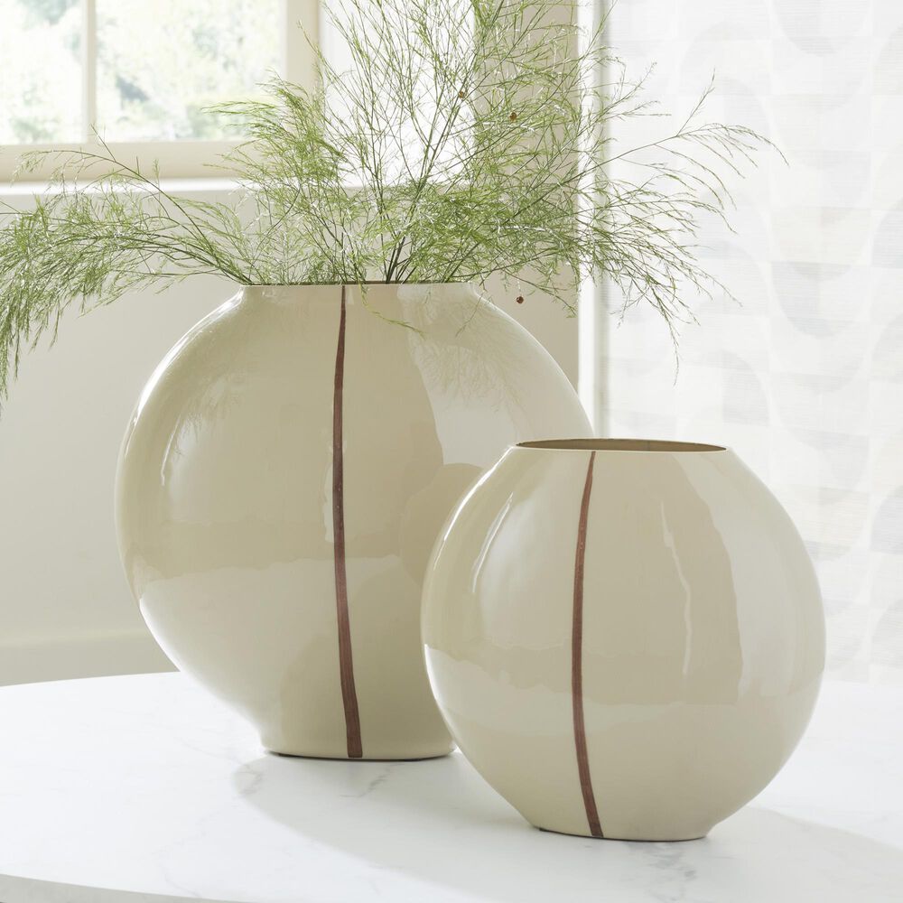Ashley Sheabourne 9&quot; Vase in Cream, , large