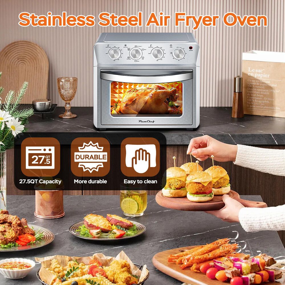 HOMLUX 27.5 Qt Air Fryer Oven in Silver, , large