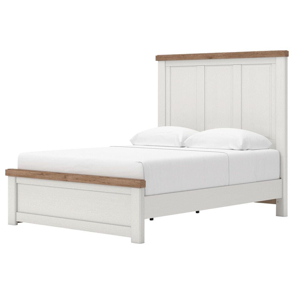 Ashley Savonport Queen Storage Panel Bed in White and Brown, , large