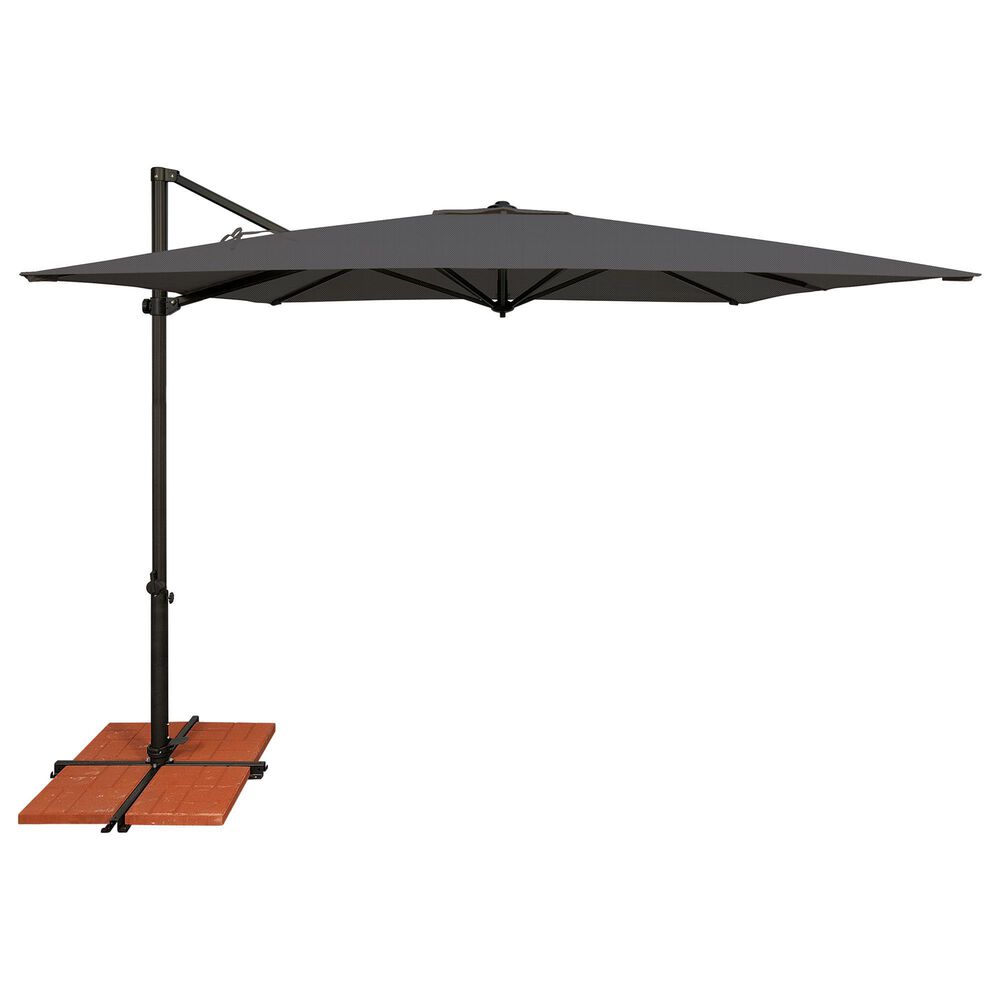 Garden Party 8.5' Cantilever Square Umbrella with Black Base in Charcoal, , large