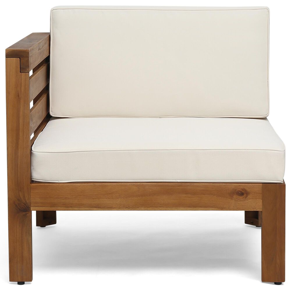 Hearth and Haven Cambridge 5-Piece Patio Conversation Set with Beige Cushion in Teak, , large
