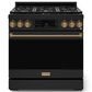 THOR KITCHEN Gordon Ramsay 6 Cu. Ft. 36" Professional Natural Gas Range with Bronze Handle Kit in Black, , large