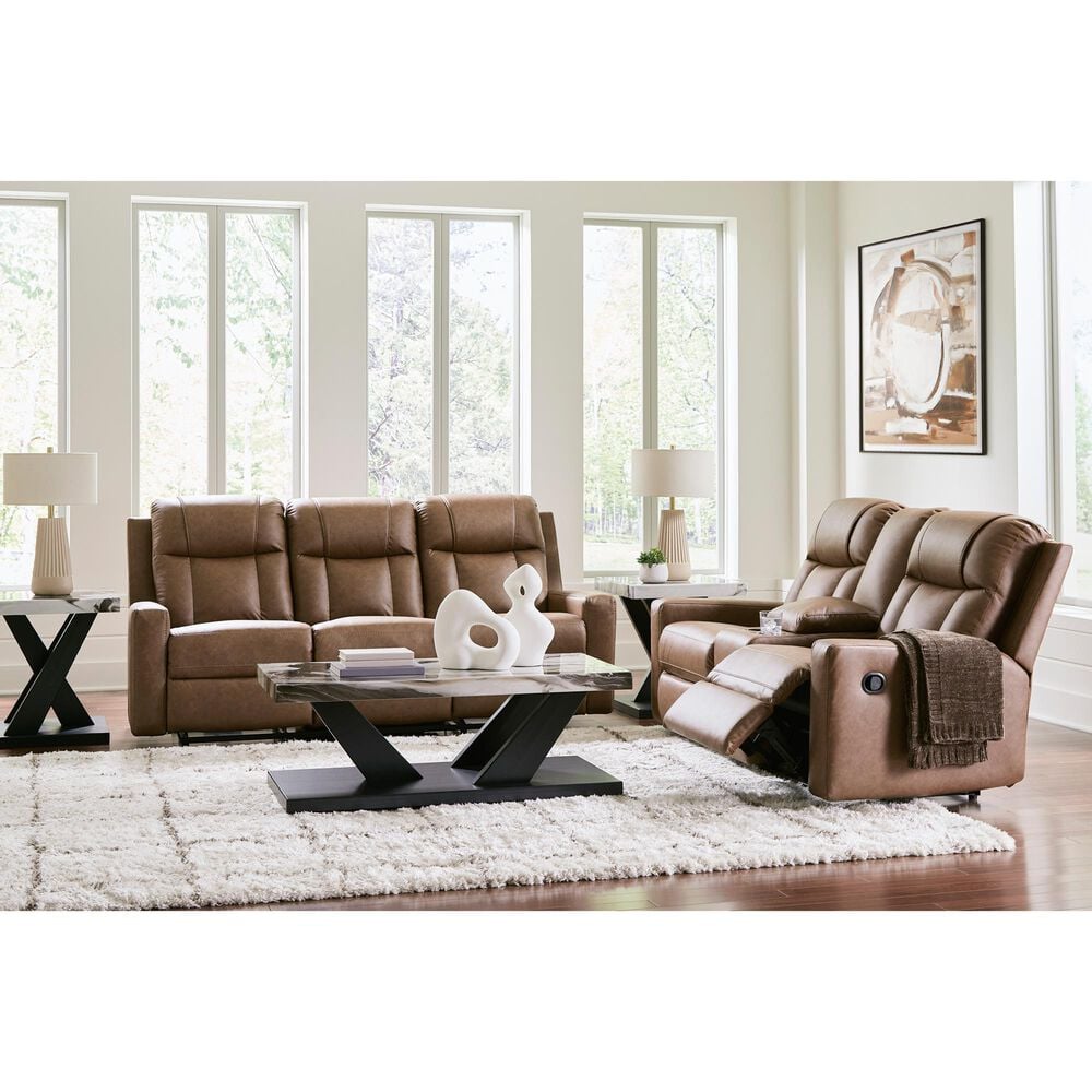 Ashley Mackmenville Manual Reclining Sofa in Caramel, , large