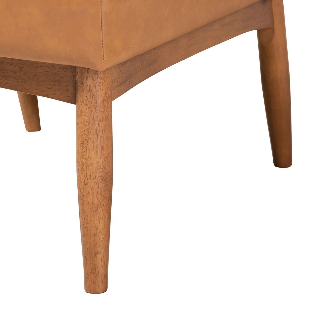 Baxton Studio Arvid Side Chair with Tan Cushion in Walnut Brown, , large