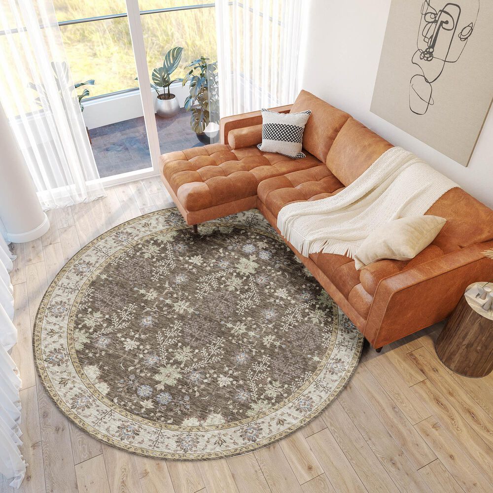 Dalyn Rug Company Hatay 8&#39; Round Brown Area Rug, , large
