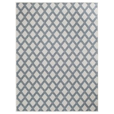 Central Oriental New Zealand Diamond 5"3" x 7" Ecru and Granite Area Rug, , large