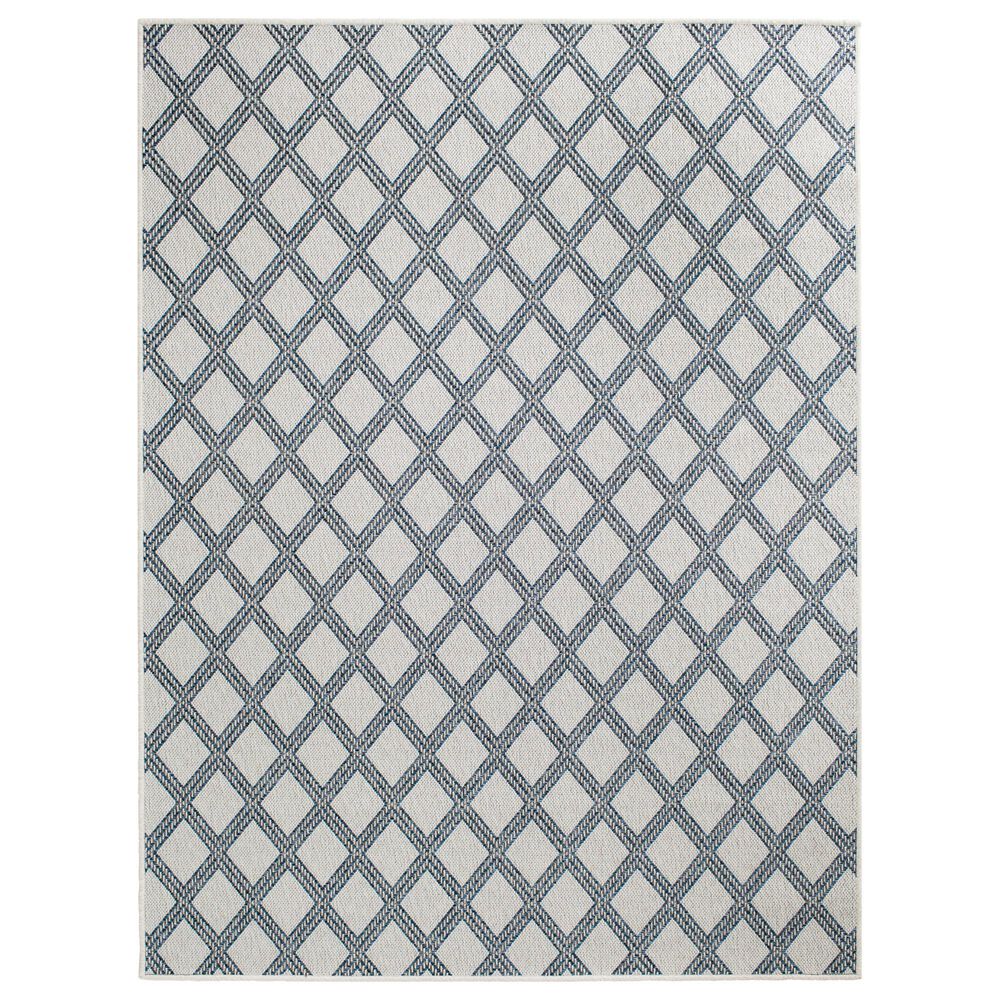 Central Oriental New Zealand Diamond 5"3" x 7" Ecru and Granite Area Rug, , large