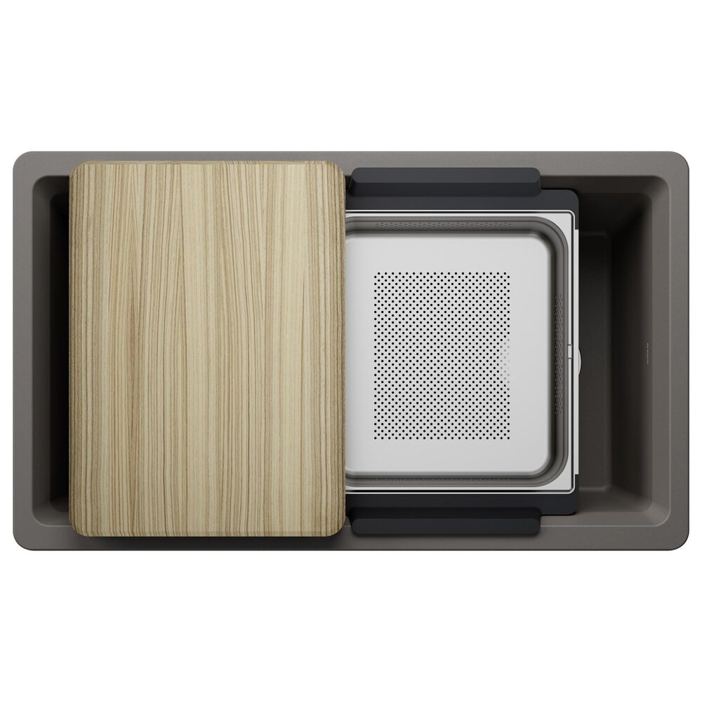 Blanco Inteos 33" Single Bowl Kitchen Sink in Volcano Gray, , large