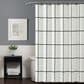 Pem America Truly Soft Windowpane Shower Curtain in Ivory and Black, , large