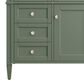 James Martin Vanities Brittany 48" Single Bathroom Vanity in Smokey Celadon with 3 cm Carrara White Marble Top and Rectangular Sink, , large
