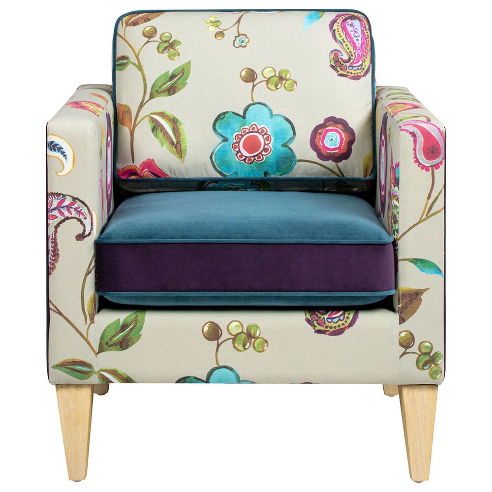Jennifer Taylor Home Mamba Accent Chair in Satin Teal, Purple and Multicolor, , large