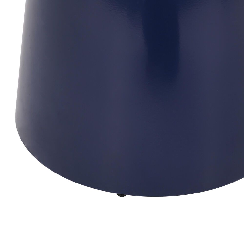 Hearth and Haven Large Patio End Table with Circular Design in Navy Blue, , large