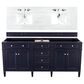 James Martin Vanities Brittany 72" Double Bathroom Vanity in Victory Blue with 3 cm Arctic Fall Solid Surface Top and Rectangle Sinks, , large