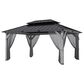 HOMLUX 12" x 16" Patio Hardtop Gazebo with Wood Posts in Light Gray, , large