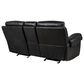 Fan Creek Manual Reclining Loveseat with Console in Black, , large
