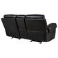 H317 Logistics Manual Reclining Loveseat with Console in Black | NFM