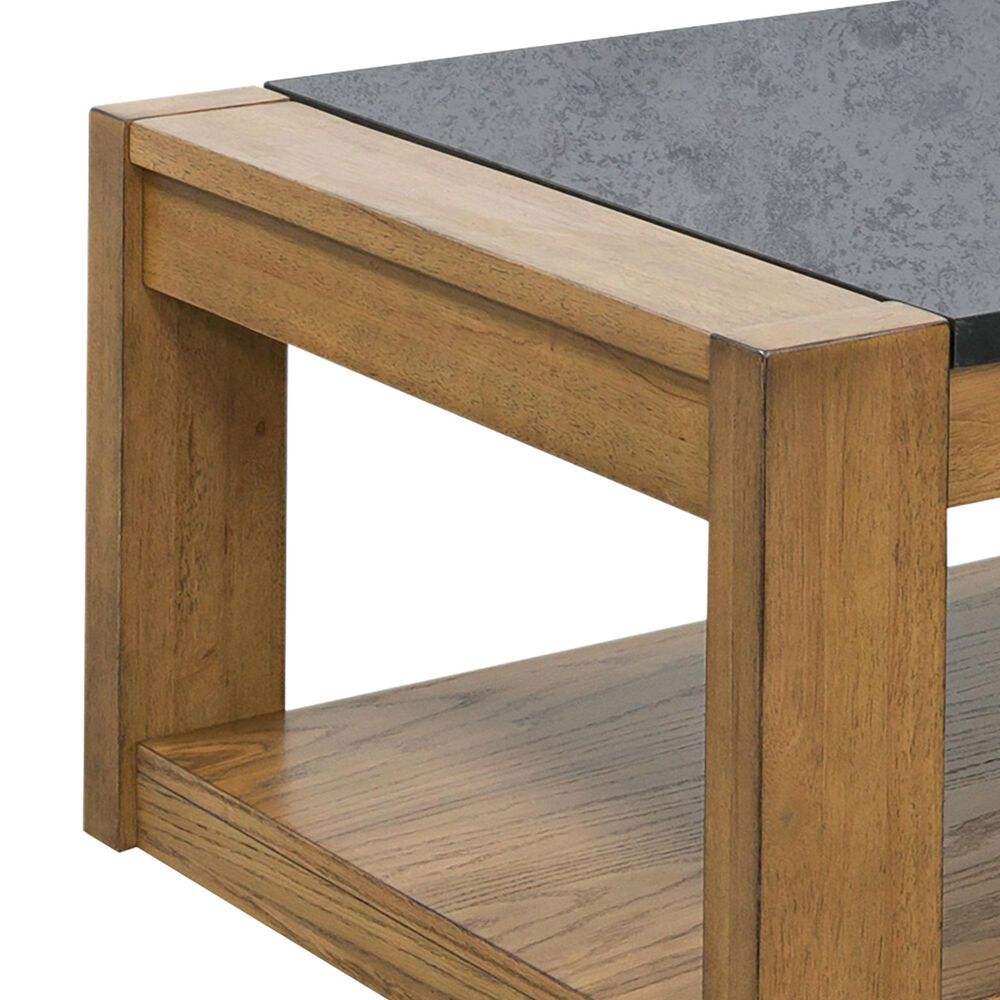 Ashley Quentina Lift-Top Coffee Table in Light Brown and Black, , large