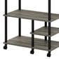 HOMLUX Turn-N-Tube 4-Tier Kitchen Storage Cart in French Oak Grey and Black, , large