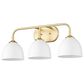 Golden Lighting Zoey 3-Light Bath Vanity in Olympic Gold and White, , large