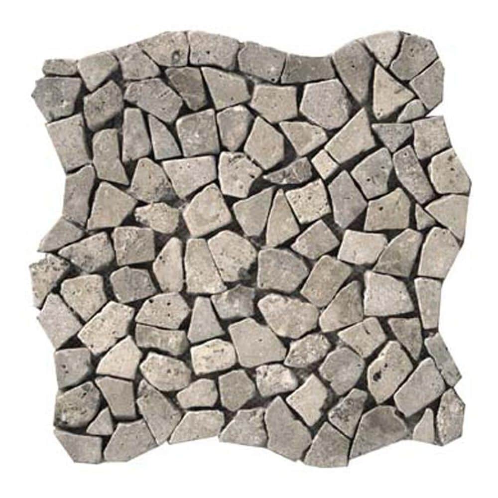 Emser Ancient Silver 12" x 12" Natural Stone Mosaic Sheet, , large