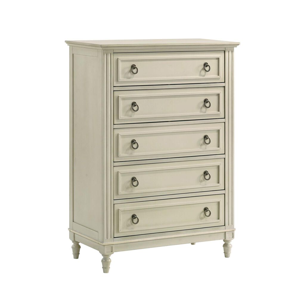 Mayberry Hill Sarah 5 Drawer Chest in Chrism White, , large