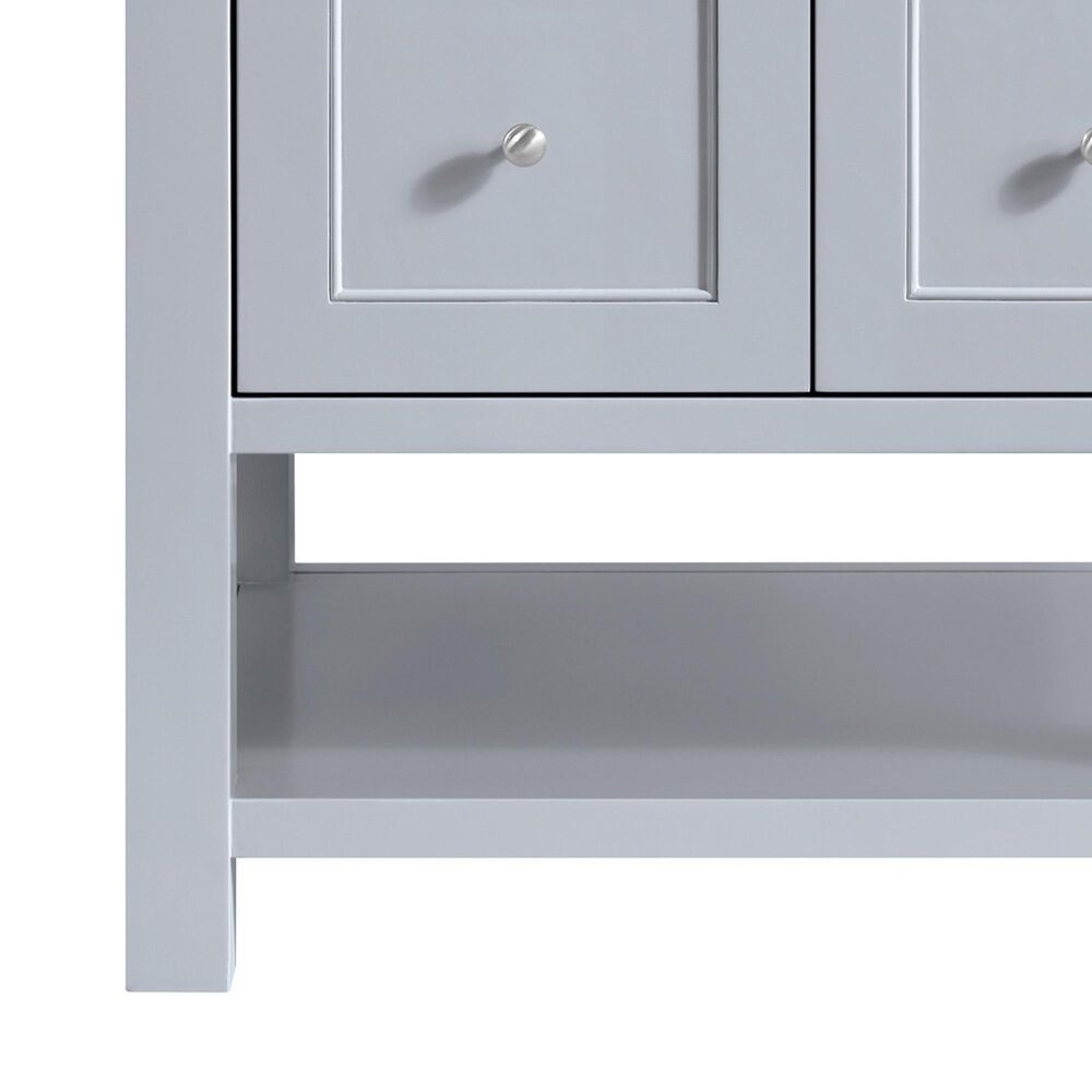 James Martin Vanities Breckenridge 30&quot; Single Bathroom Vanity in Serenity Blue with 3 cm Carrara White Marble Top and Rectangular Sink, , large