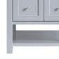 James Martin Vanities Breckenridge 30" Single Bathroom Vanity in Serenity Blue with 3 cm Carrara White Marble Top and Rectangular Sink, , large