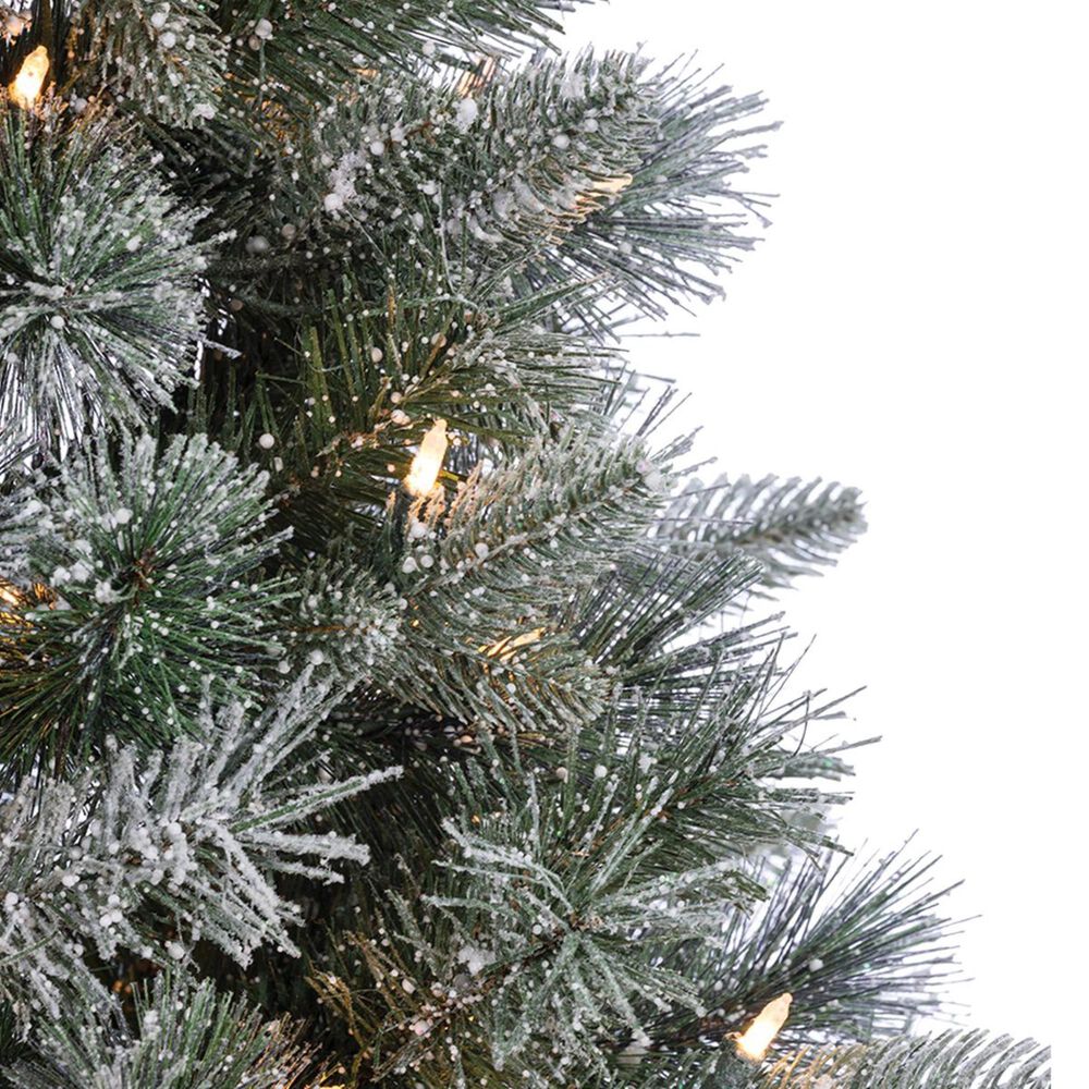 The Gerson Company Sterling 7' Natural Cut Lightly Flocked Arctic Pine with 400 UL White Lights, , large
