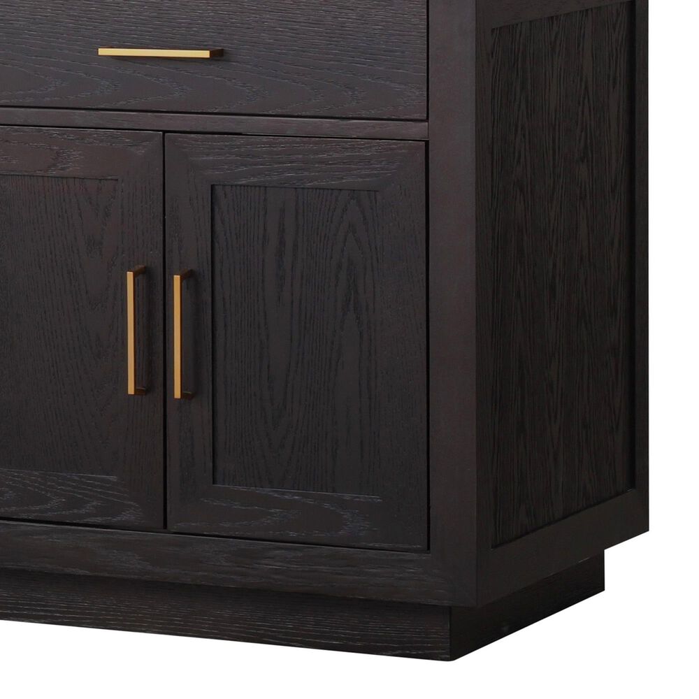 Lexora Home Abbey 80&quot; Double Bathroom Vanity in Black Oak with 2 cm White Quartz Top and Rectangular Sinks, , large