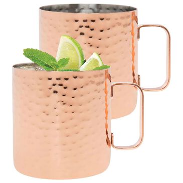 Godinger Silver Hammered Moscow Mule Mug in Copper and Stainless Steel (Set of 2), , large
