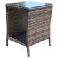 Hearth and Haven Wicker Patio Coffee Table with Clear Tempered Glass Top in Brown, , large
