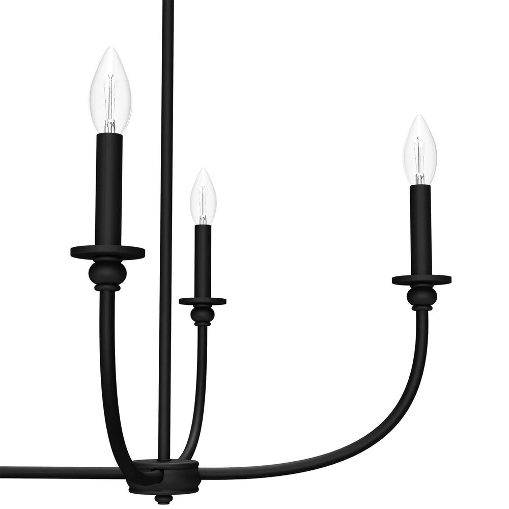 Hunter Southcrest 6-Light Linear Chandelier in Flat Matte Black, , large