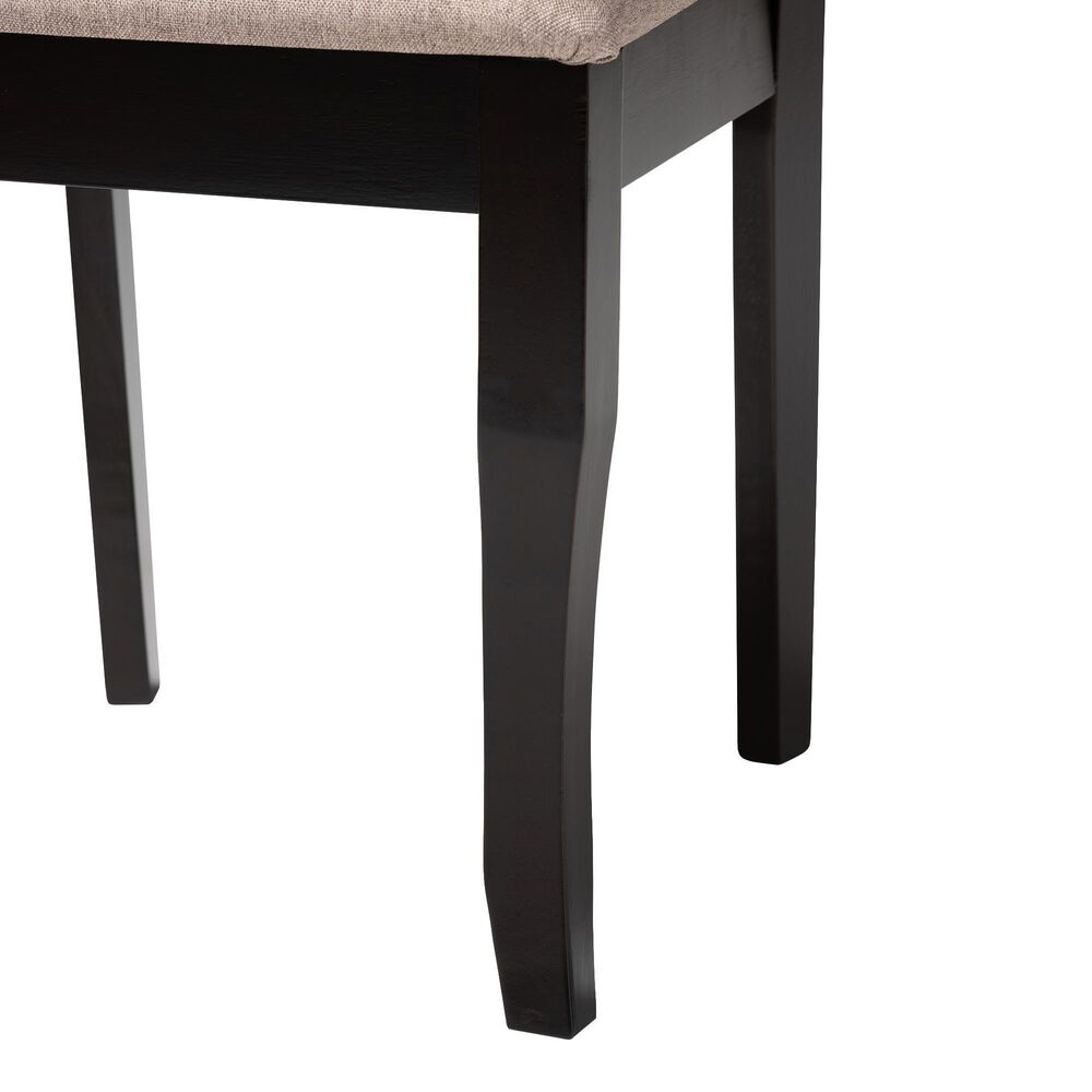 Baxton Studio Verner Side Chair with Sand Cushion in Dark Brown (Set of 2), , large