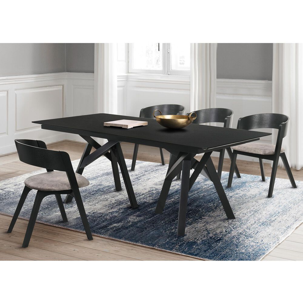 Blue River Cortina and Jackie 5-Piece Rectangle Dining Set in Black, , large