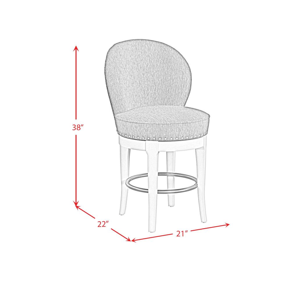 Mayberry Hill Westford Swivel Counter Stool with Charcoal Linen in Grey, , large