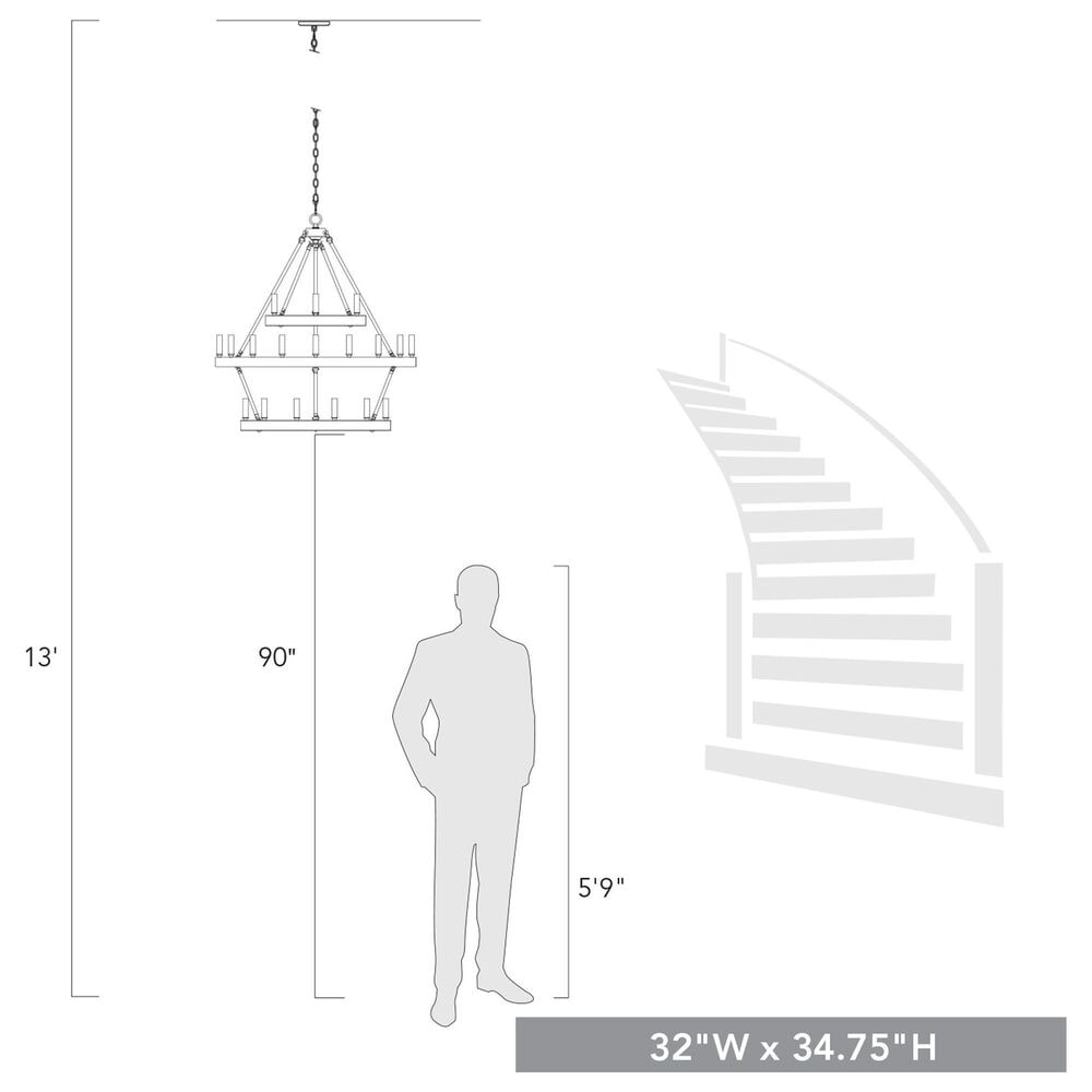 Golden Lighting Alastair 18-Light Chandelier in Matte Black, , large