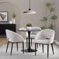 LumiSource Renee Upholstered Contemporary Chair in Black Metal and Silver Fabric by LumiSource, , large