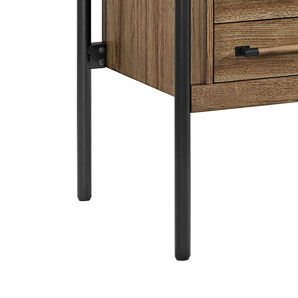Hawthorne Furniture Norcross 60" Half Pedestal Desk in Hickory and Black, , large