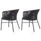 Zuo Modern Freycinet Outdoor Dining Chair with Black Back in Gray (Set of 2), , large