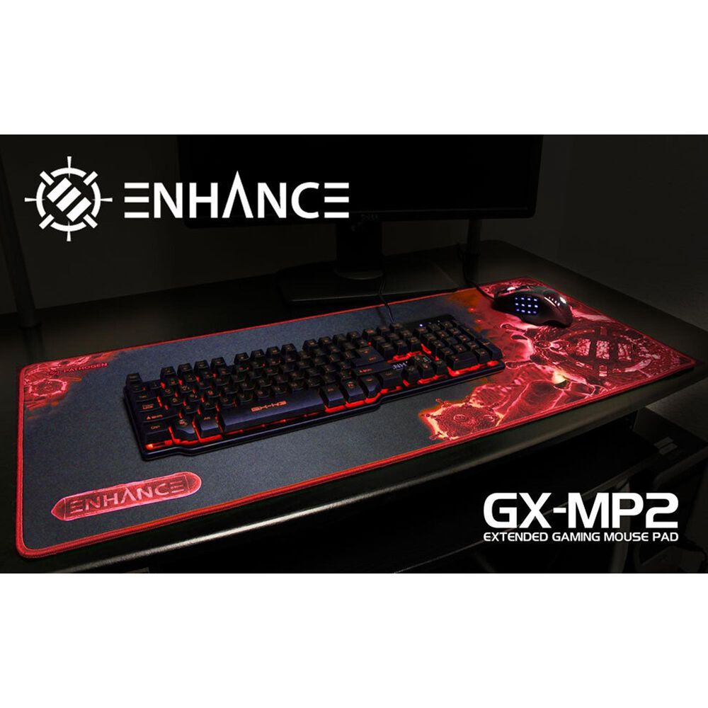 Enhance Pathogen XXL Extended Large Gaming Mouse Pad in Red and Black, , large