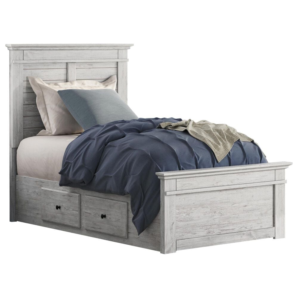Ashley Makidern 2 Piece Twin Storage Bedroom Set with Four Drawers in Whitewash, , large